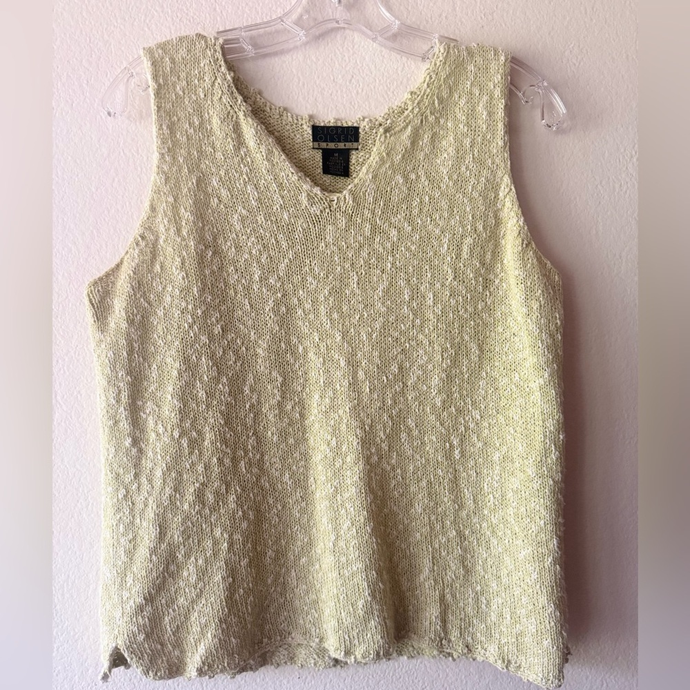 Sigrid Olsen knitted Light Green Tank Top.